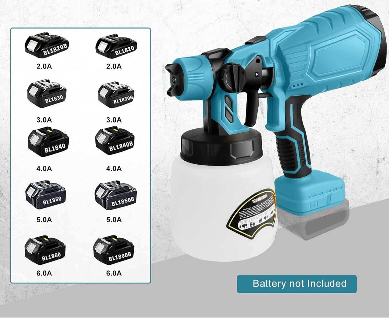 Batteridrevet malersprøjtesystem til Makita 18V batteri