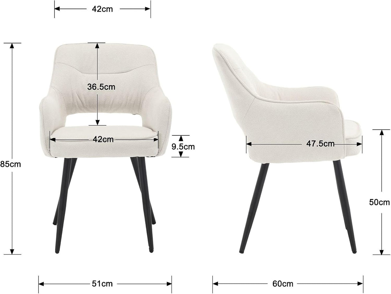 Wahson Spisestuestole med metalbenv