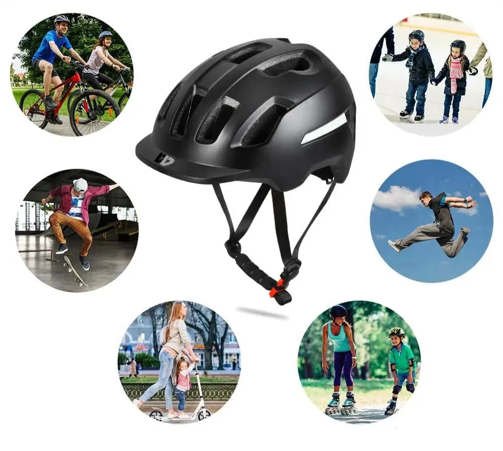 Cycling Helmet Ultralight Unisex Electric Bike Motorcycle Safety Cap Adjustable Size Integrally-Mold MTB Bike Helmet