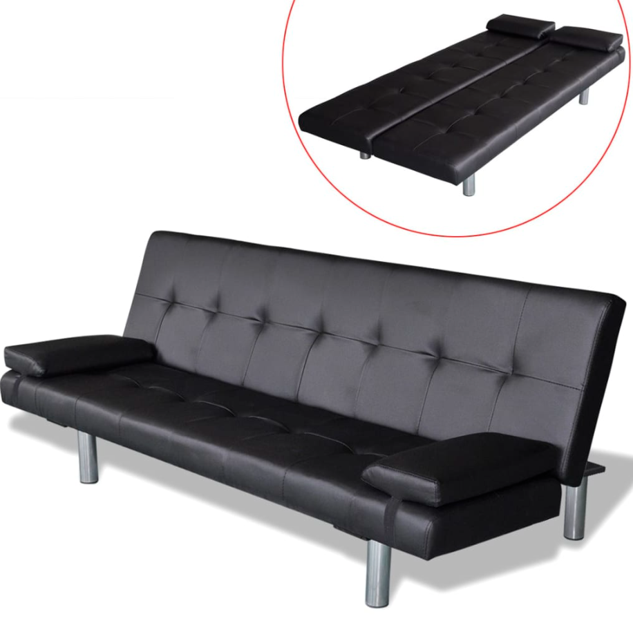 Sove sofa tekstil læder