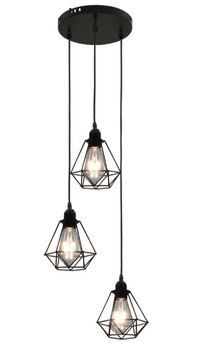 Thumbnail for Moderne Loftlampe med 3 Diamantformede Skærme