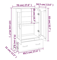 Thumbnail for Skab 70x31x115 cm konstrueret træ