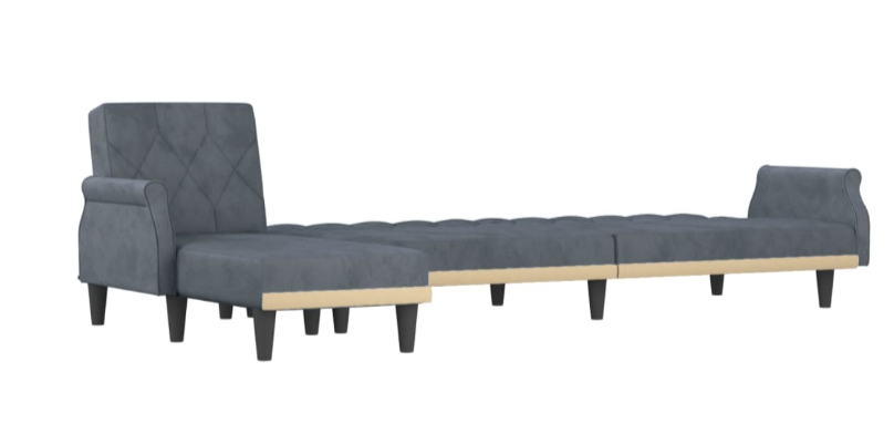 L-formet sofa 271x140x70 cm Velvet (Sove sofa)