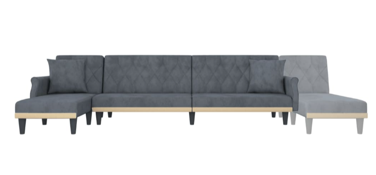 L-formet sofa 271x140x70 cm Velvet (Sove sofa)