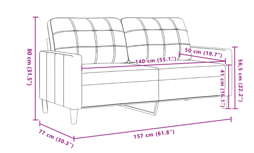 Sofa sæt 2-dele stof