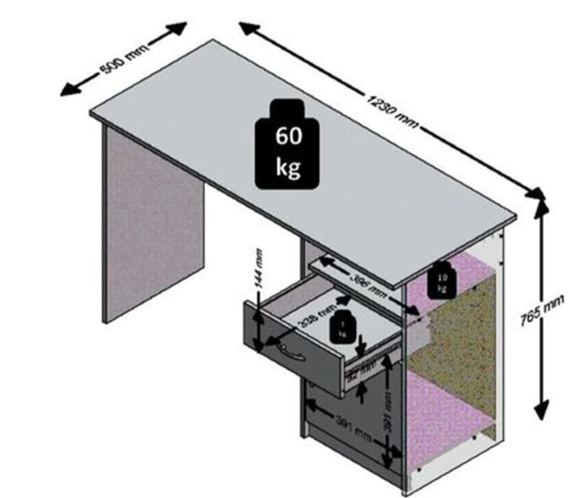 Kontor bord Sort/Hvid