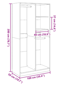 Thumbnail for Artisian Oak gardarobe 100x50x200