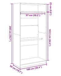 Thumbnail for Artisian Oak gardarobe 100x50x200 cm