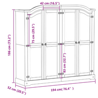 Thumbnail for Corona gardarobe skab 4-dørs
