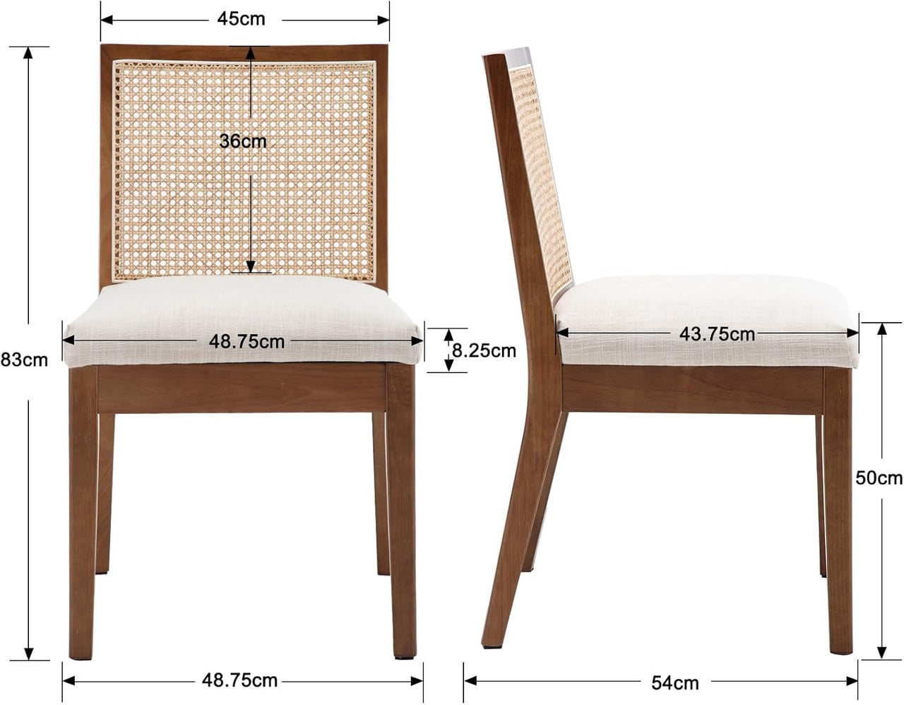 Rattan Spisestuestole, sæt med 2